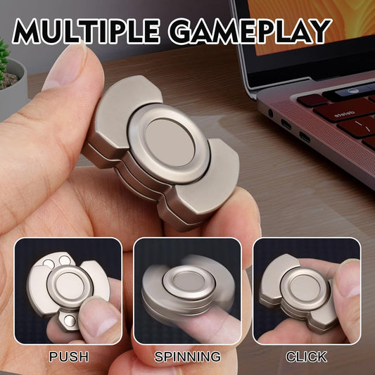 3-in-1 Fidget Toys Adults: Spinner, Slider & Clicker – Magnetic Stainless Steel Bearings